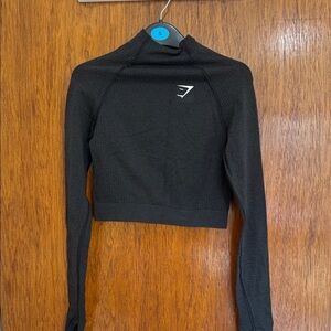 Gymshark Black Long Sleeve Crop Top sport